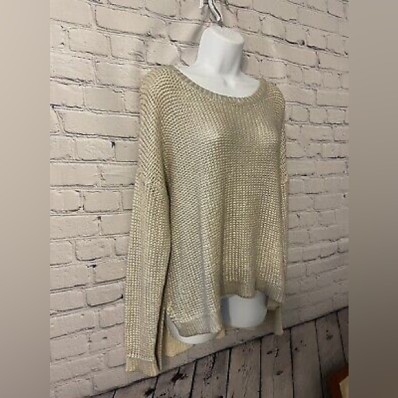 H&M Metalic oversized crew neck sweater Size 6 - Picture 3 of 10